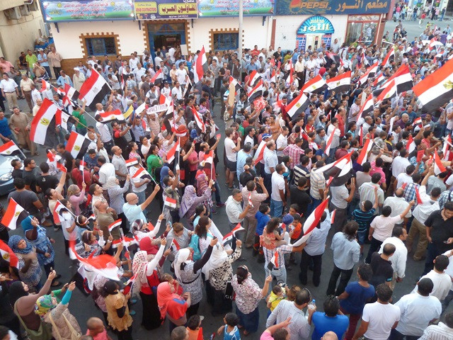 Demonstration vor dem Aqua Fun in Hurghada