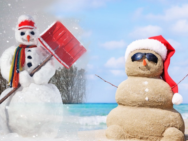 Schneemann mit Sonnenbrille 